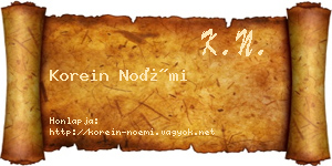 Korein Noémi névjegykártya